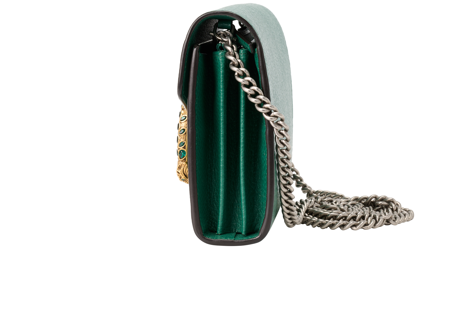 Dionysus Wallet On Chain, &pound;850, Handbags, Green, Leather, Bottom view